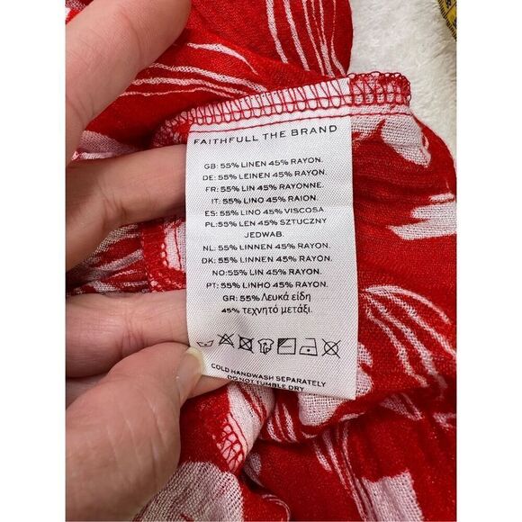 Faithfull the brand lulu size 4 red & white floral women’s zip back maxi skirt - Picture 13 of 13